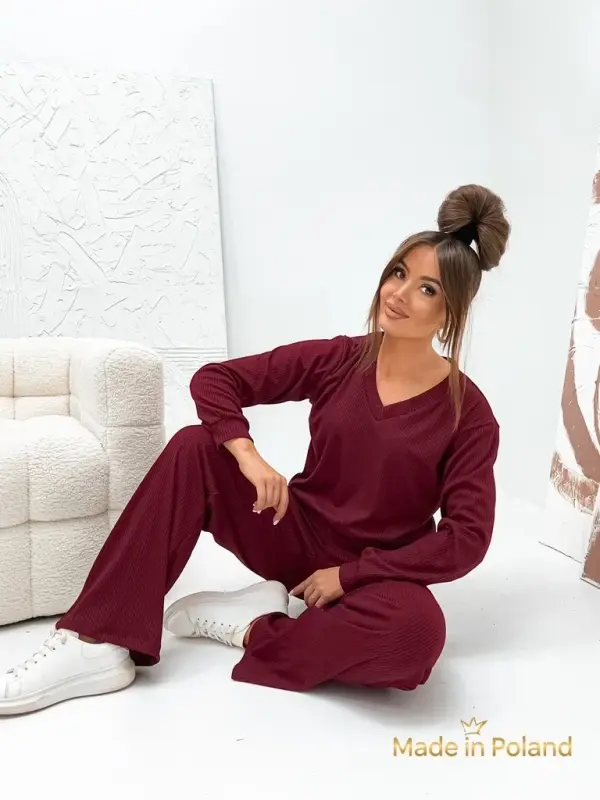 Resti Resti Cotton Women's Knitted Sweater Set Shadow Line