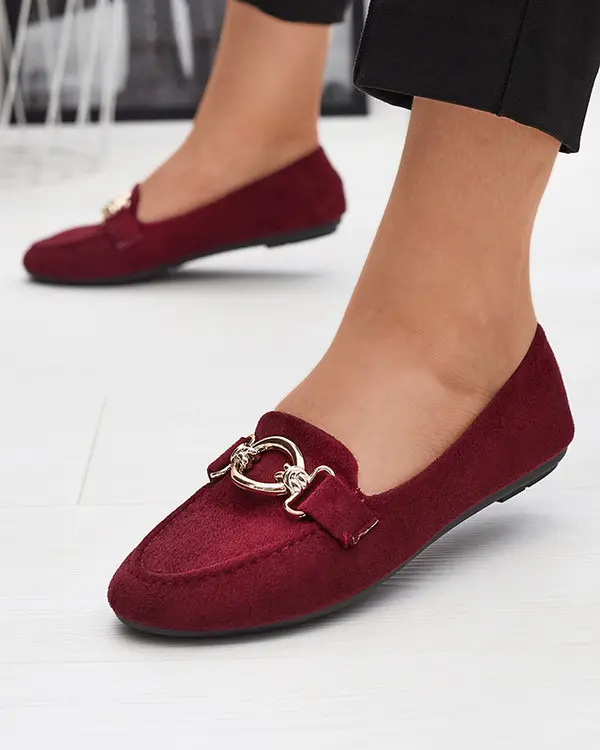 Resti Resti Eco-suede burgundy moccasins Brussi - Footwear