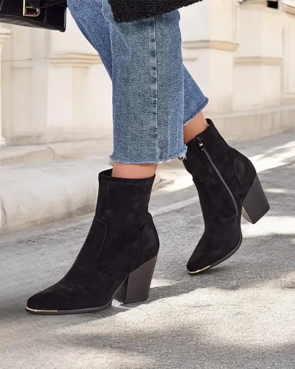 Resti Resti Eko-suede women's boots on a stiletto heel Gris