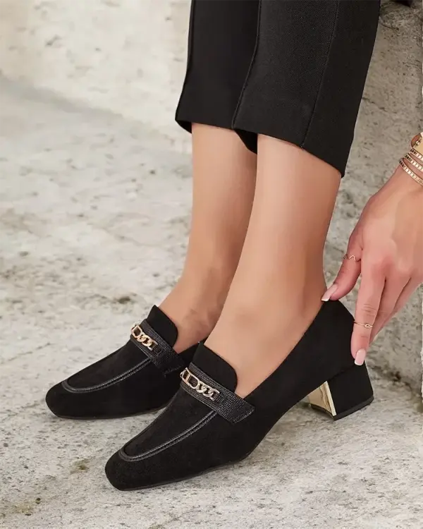 Resti Resti Elegant women's moccasins on a low post Oflem