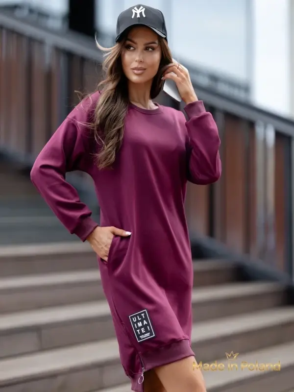 Resti Resti Gravity Core Sweatshirt Dress with Side Zipper
