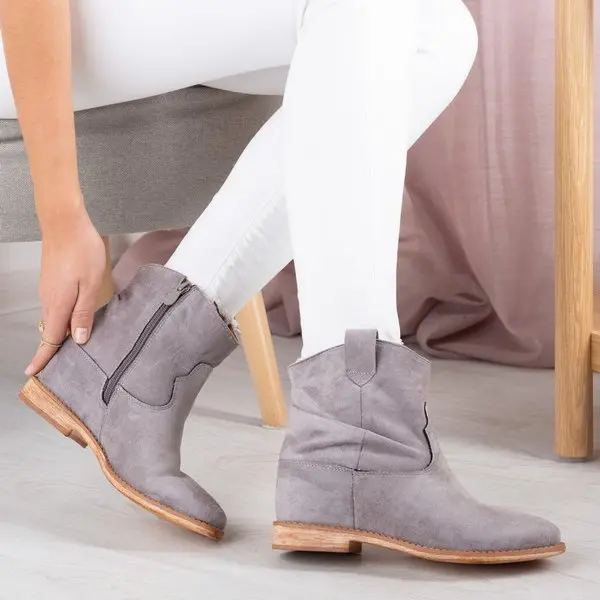 Resti Resti Gray cowboy boots on a wedge Bertold - Footwear