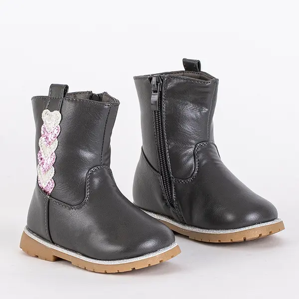 Resti Resti Gray girls boots with a decorative upper Nokimi - Footwear