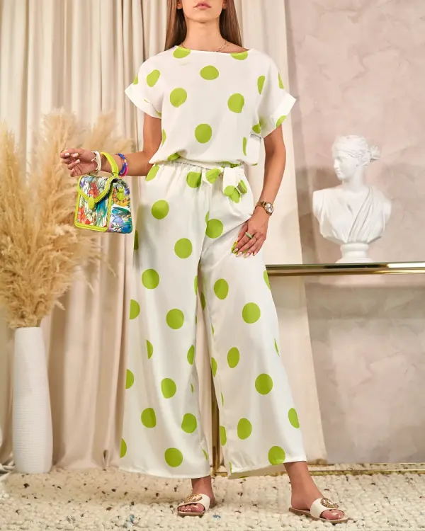 Resti Resti Green and white women's pea set