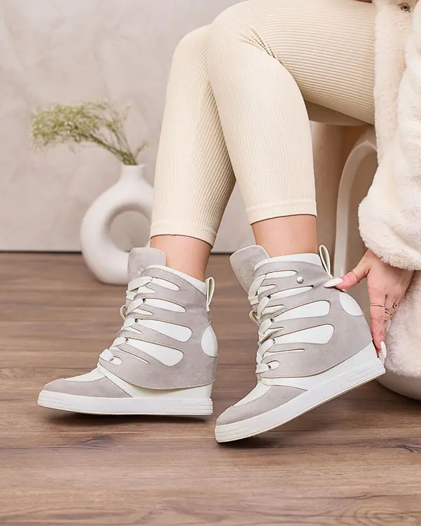 Resti Resti Grey women's sporty boots on a Pamstinsa heel