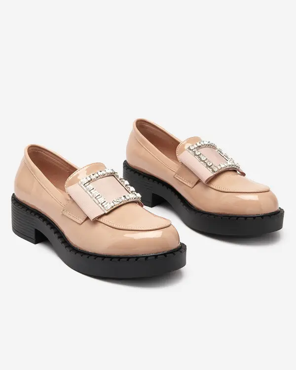 Resti Resti Lacquered shoes with a buckle in nude color Fogim- Footwear