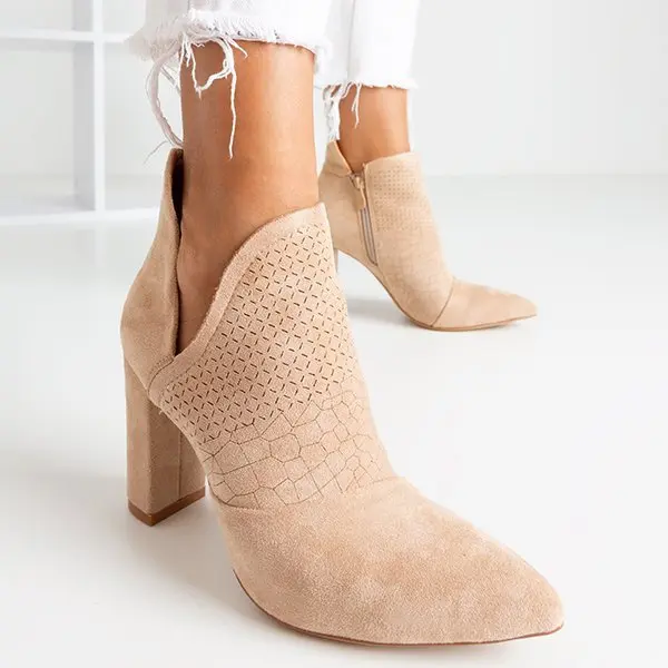 Resti Resti Light brown women's ankle boots on a higher post with a Fimoli cut - Footwear