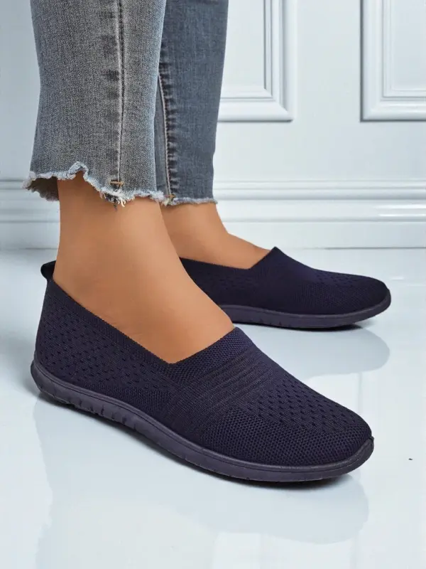 Resti Resti Lyra Navy Blue Women's Moccasins Breathable Fabric Flat Sole