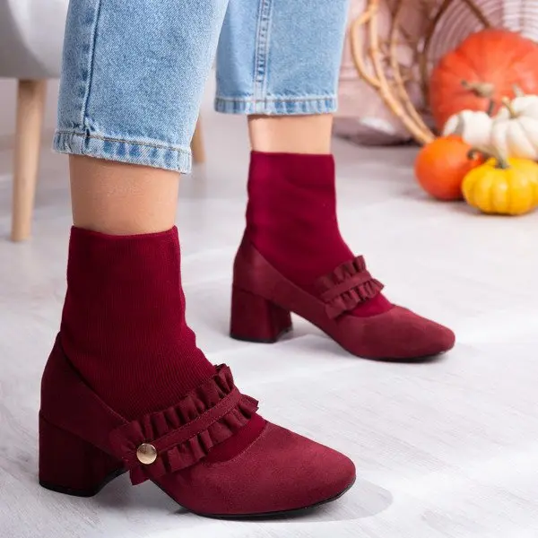 Resti Resti Maroon pumps with sock Preciosa - Footwear