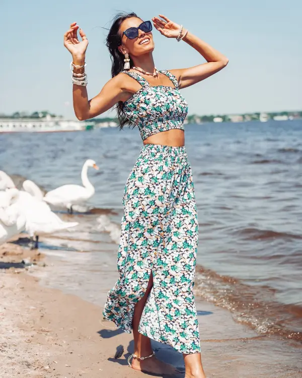 Resti Resti Mint women's set with floral print