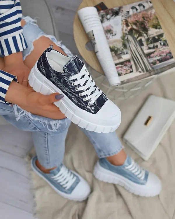 Resti Resti Navy blue women's platform sneakers Deksif