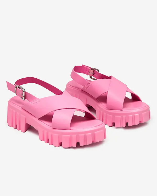 Resti Resti Neon pink women's sandals on a massive Otida sole - Footwear