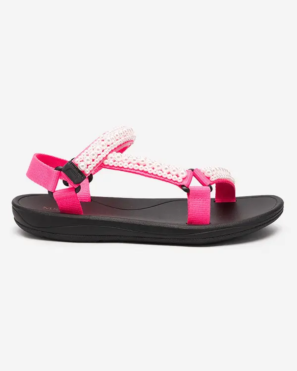 Resti Resti Neon pink women's sports sandals with Dotiss pearls- Footwear