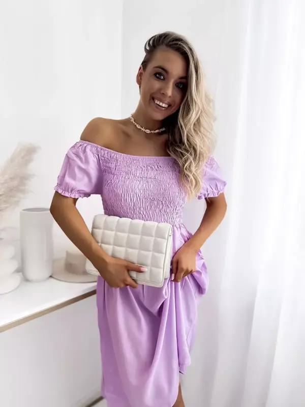 Resti Resti Purple women's mini dress a'la hiszpanka- Clothing