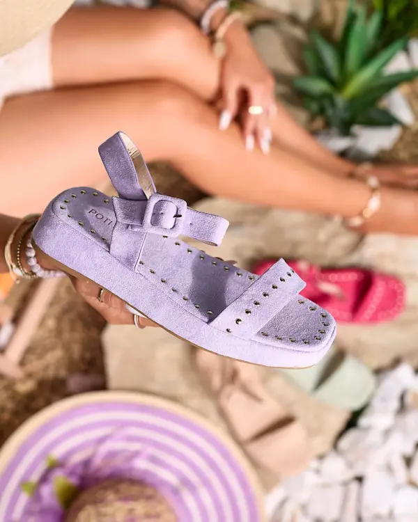 Resti Resti Purple women's sandals with rhinestones Franssia - Footwear