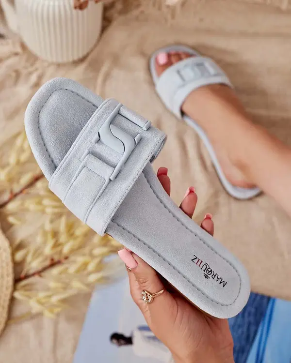 Resti Resti Royalfashion Blue women's flip-flops with buckle Rydr