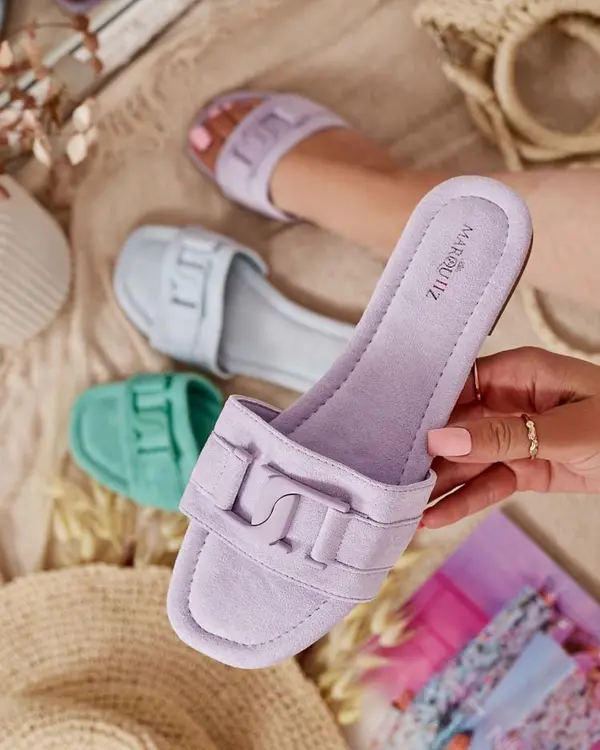 Resti Resti Royalfashion Purple women's flip-flops with buckle Rydr
