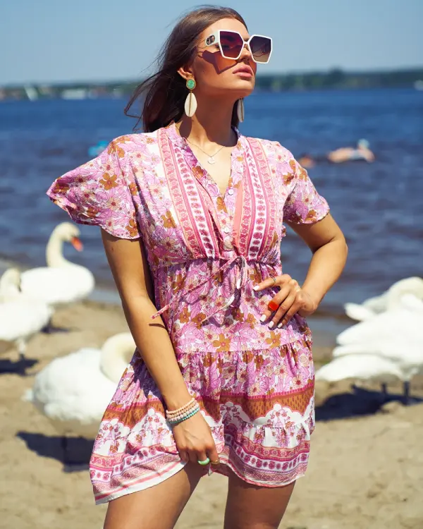 Resti Resti Summer pink women's short dress