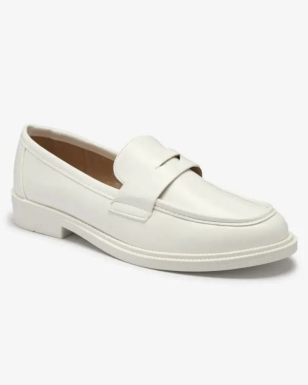 Resti Resti White women's moccasins made of eco leather Zibom- Footwear