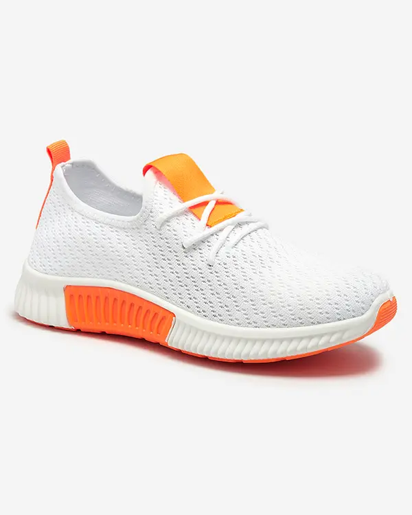 Resti Resti White women's sports shoes with orange inserts Kedeti - Footwear
