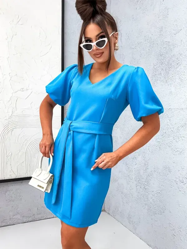 Resti Resti Women's mini dress with puff sleeves and V-neck