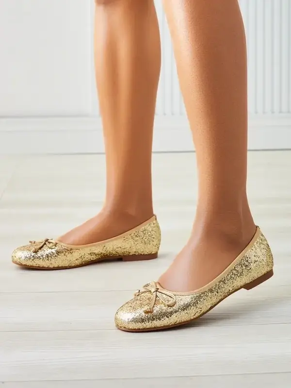Resti Resti Women's ballet flats with glitter and a bow Aramie