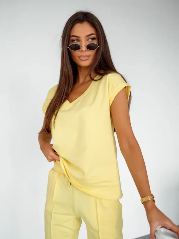 Resti Resti Women's cotton casual set with short sleeves