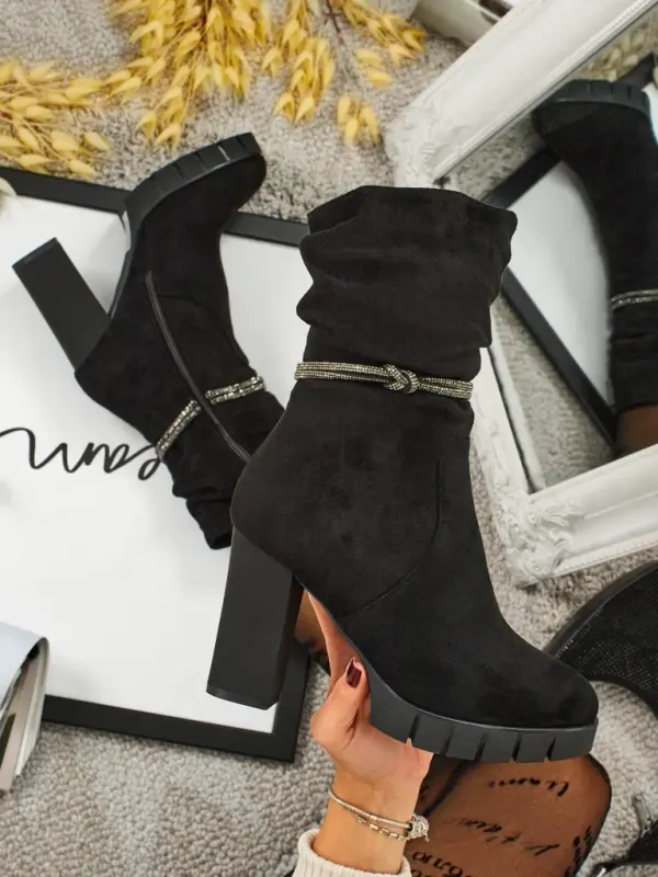 Resti Resti Women's Eco Suede Heeled Ankle Boots RuneFlicker