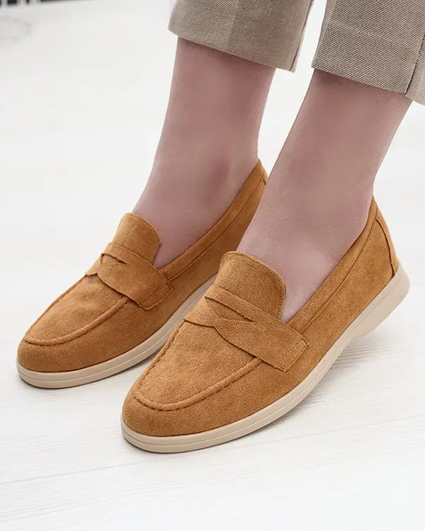 Resti Resti Women's eco-suede moccasins in camel color Daffer- Footwear