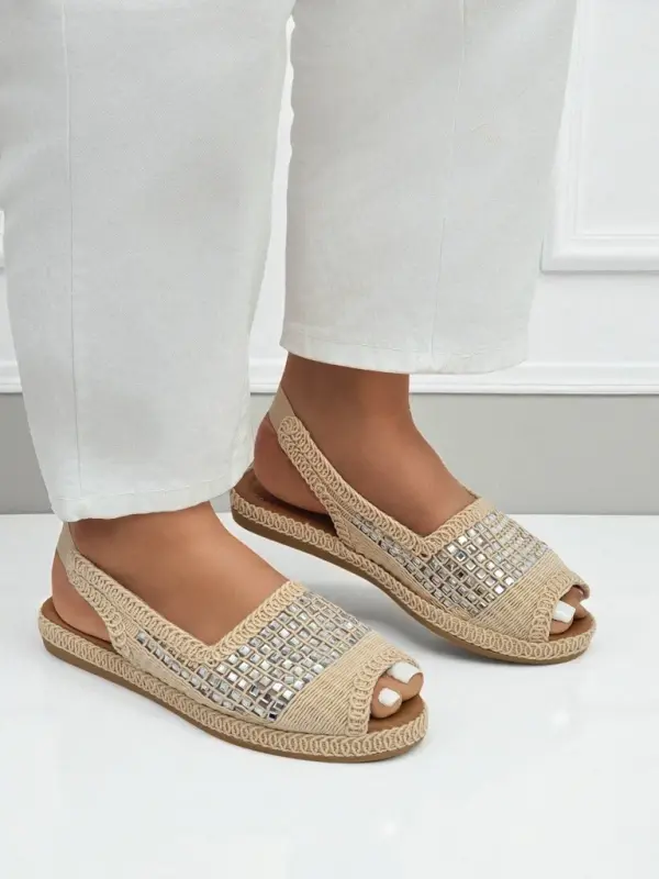 Resti Resti Women's espadrille sandals with rhinestones Belle Sparkle