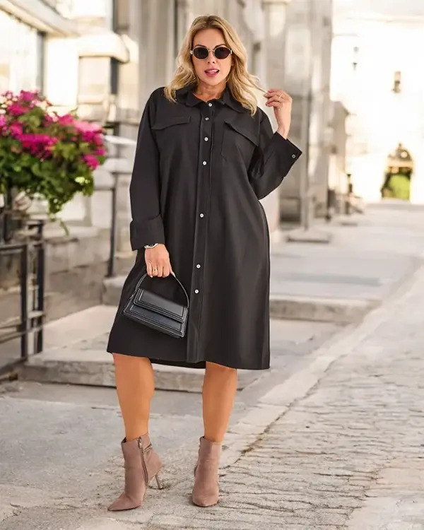 Resti Resti Women's fabric dress with buttons PLUS SIZE