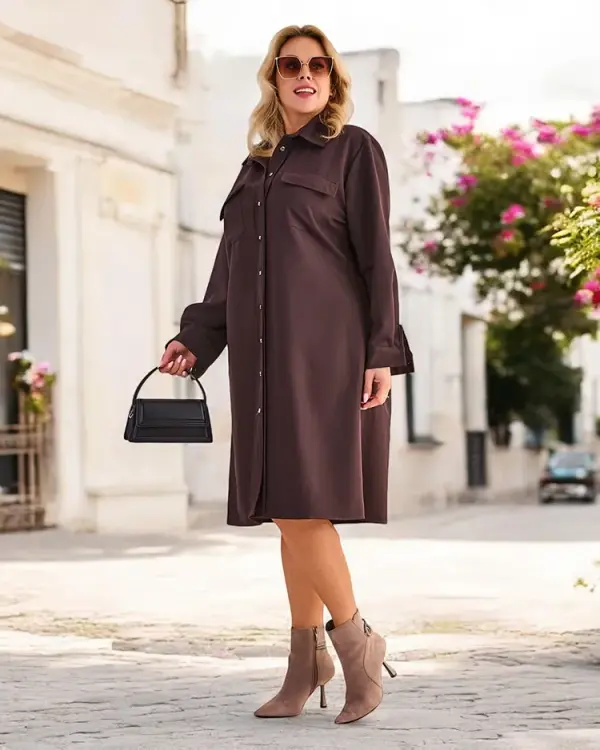 Resti Resti Women's fabric dress with buttons PLUS SIZE