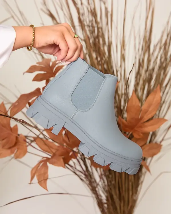 Resti Resti Women's flat heeled boots in blue Alussady