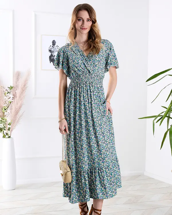 Resti Resti Women's floral midi dress in purple- Clothing