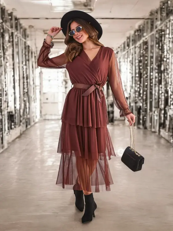 Resti Resti Women's long dress with ruffles
