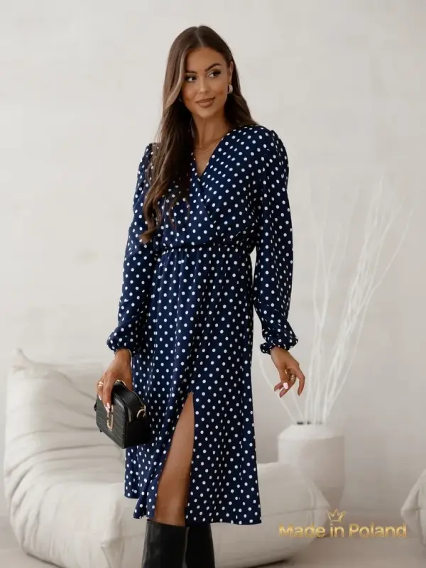 Resti Resti Women's Midi Dress in Polka Dots Midnight Bloom