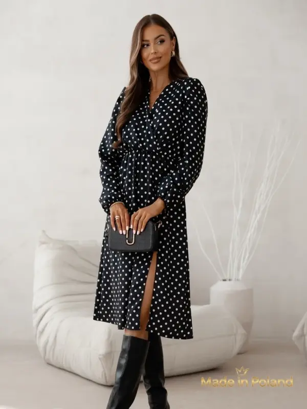 Resti Resti Women's Midi Dress in Polka Dots Midnight Bloom