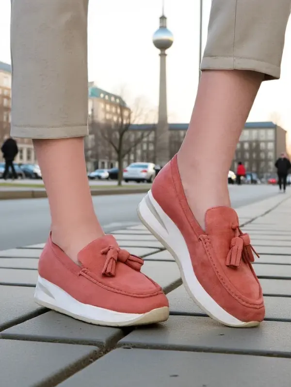 Resti Resti Women's moccasins on a low wedge Fethole