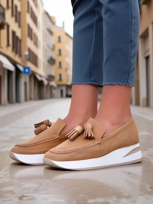 Resti Resti Women's moccasins on a low wedge Fethole