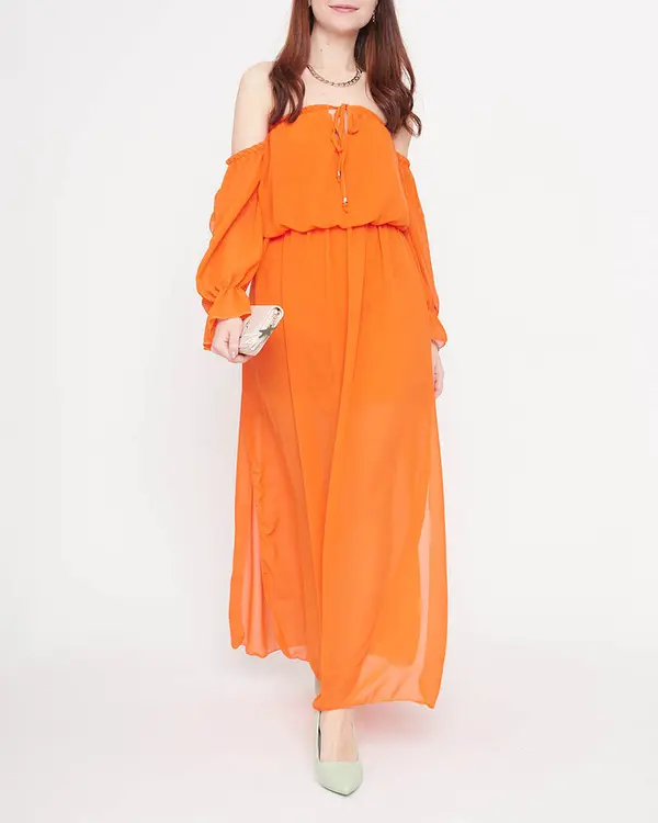 Resti Resti Women's orange maxi Spanish dress - Clothing