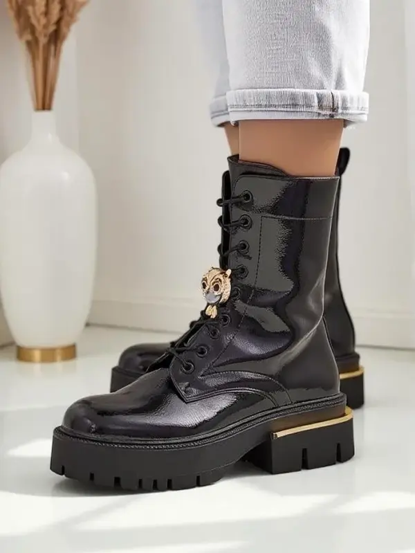 Resti Resti Women's patent leather worker ankle boots Tesiolle