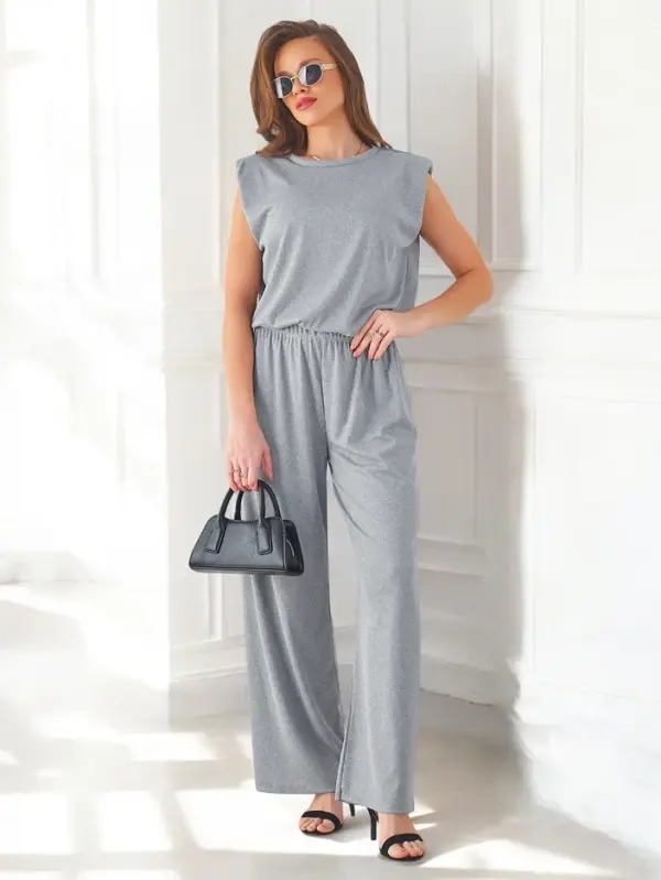 Resti Resti Women's ribbed viscose set, sleeveless and with flared pants