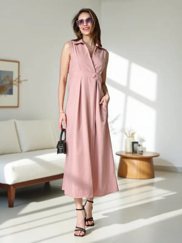 Resti Resti Women's sleeveless dress with a wrap neckline Bizness