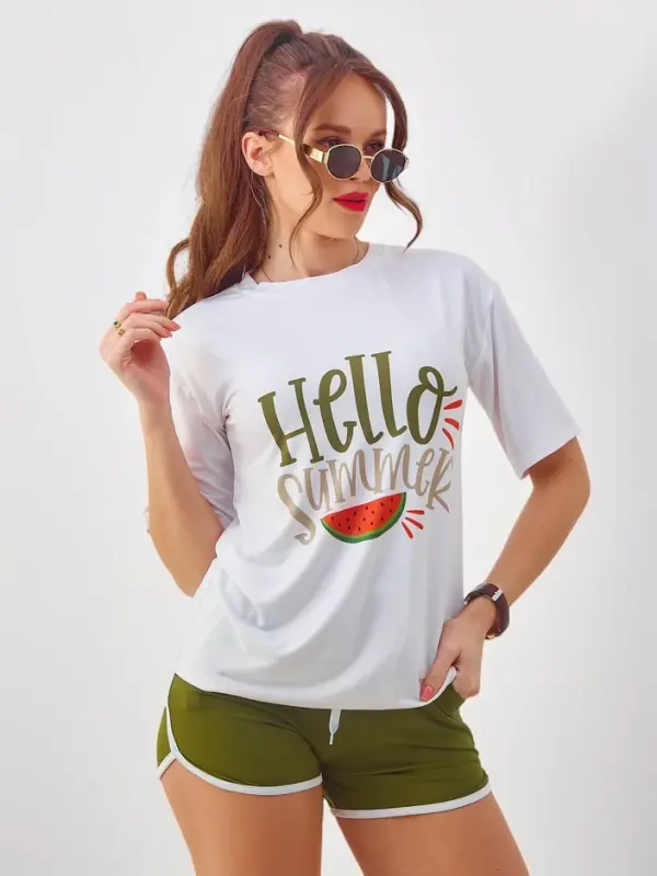Resti Resti Women's sports set with t-shirt and shorts Hello Summer