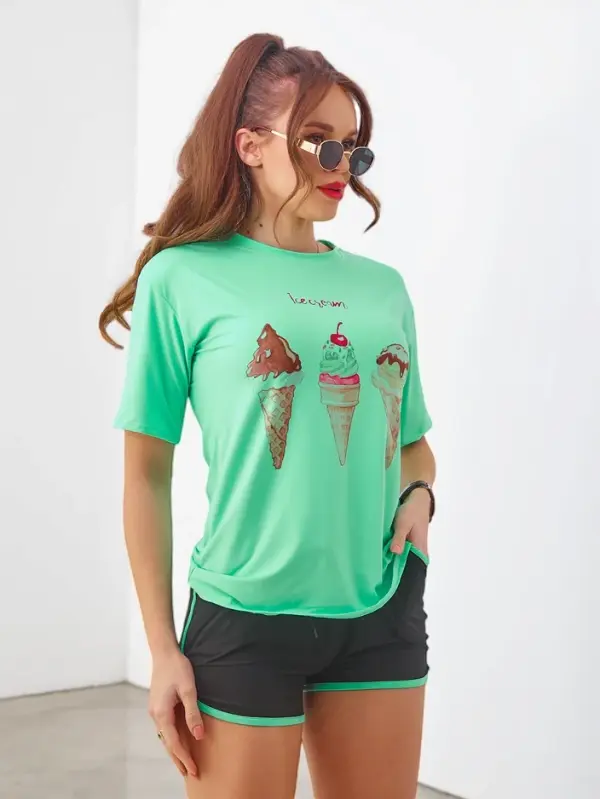 Resti Resti Women's sports set with t-shirt and shorts Ice Cream