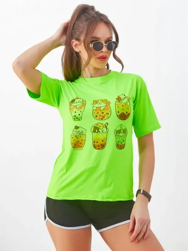 Resti Resti Women's sports set with t-shirt and shorts Kitty Cat