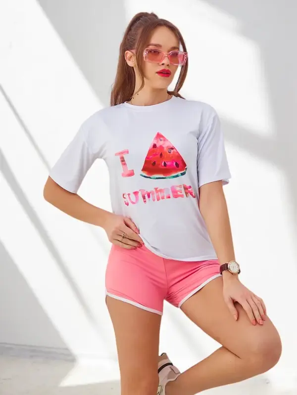 Resti Resti Women's sports set with t-shirt and shorts Watermelon