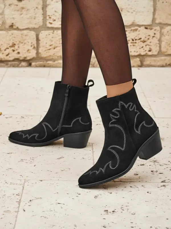 Resti Resti Women's Velvet Ash cowboy boots - heeled