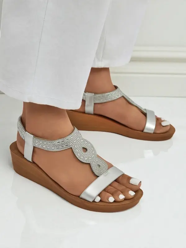 Resti Resti Women's Wedge Sandals with Cubic Zirconia Agaya