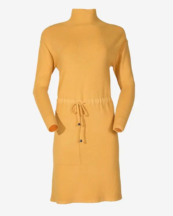 Resti Resti Yellow ladies turtleneck sweater dress - Clothing